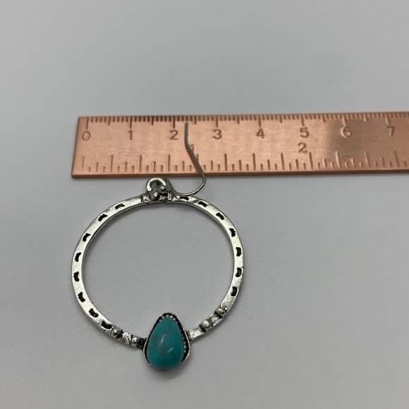 Turquoise Boho 925 Silver Dangle Drop Earrings - Picture 11 of 11